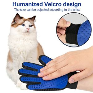 Guante de aseo para mascotas, guante de masaje de 5 dedos, guante removedor de pelo para mascotas, cepillo de baño para gatos y herramienta de masaje para la limpieza de mascotas - Product Image 4