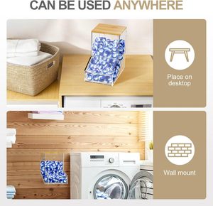 Récipient mural pour dosettes de lessive avec couvercles <span class=keywords><strong>Porte</strong></span>-dosettes pour lave-vaisselle Boules de sécheuse Perles Organisateur de savon en poudre Boîtes de rangement et bacs - Product Image 4