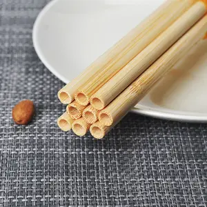 100% Natural Biodegradable Minor Caliber 20cm Reusable Straws Custom Bamboo Drinking Straw