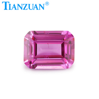 Rechteckform Smaragds chliff AGL-Zertifikat Lab Grown Sapphire Pink mit sichtbaren Einschlüssen für DIY-Zubehör