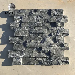Black Slate 3D Wall Stone Cladding Split Face Wall Cladding