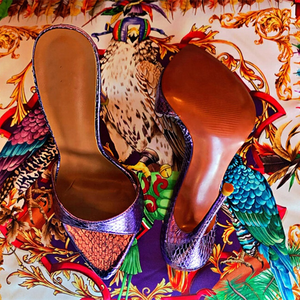 Zapatos de Mujer Personalizados, Elegantes Sandalias de Verano con Punta en Pico y Estampado de Serpiente, Tacón Alto y Fino, Talla Grande 43 - Product Image 5