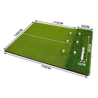Tapis de putting professionnel avec zone de départ, base en EVA durable avec ligne blanche de 10 mm, pour entraînement de swing en extérieur et usage domestique