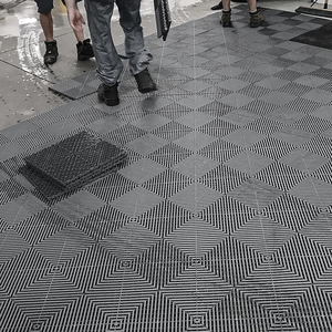 Perforated Wholesale Price Best Selling Pvc Car Wash Room Floor Mat Pp Plastic Interlocking Garage Tiles