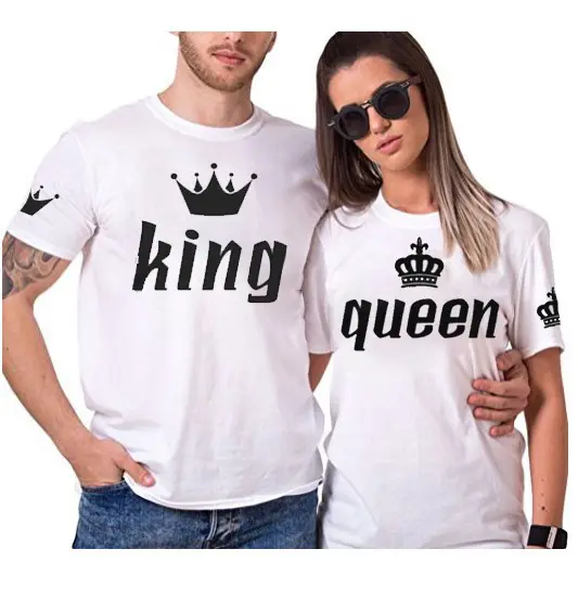Design Matching Love Couples T Shirt Printing Summer Black Custom T-Shirt Casual O-Neck Couple T Shirt For Couples