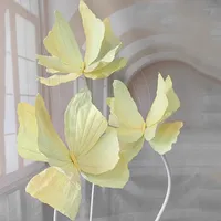 Décoration de mariage : Papillons 3D faits main en papier, fleurs artificielles pour allée, scène, vitrine, ornements et aménagement