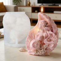 3D Meerjungfrau Muschelform Silikon Kerzenformen Sexy Frauen Kerzenform für Kerzenherstellung Harz Seifen Gießen Meeres-Themen Formen