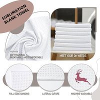 Serviettes de cuisine en microfibre gaufrée EMD2, vente en gros d'usine, serviettes vierges personnalisables avec logo, sublimation, absorbantes, séchage rapide