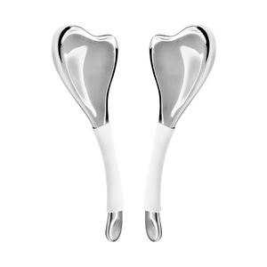 Crioterapia en forma de corazón Cuchara facial de hielo Herramienta de masaje de enfriamiento de acero inoxidable Globos de hielo para tensar la piel - Product Image 4