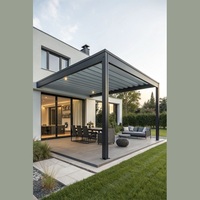 Pergola motorisée à toit rétractable personnalisée avec télécommande, en aluminium à lames orientables, résistante aux intempéries et aux UV, idéale pour l'industrie