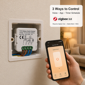 Módulo <span class=keywords><strong>de</strong></span> Interruptor Inteligente WiFi Zigbee Mvava 16A 1-4 Canales Sin Neutro, Compatible con Tuya, <span class=keywords><strong>Apple</strong></span> HomeKit, <span class=keywords><strong>Alexa</strong></span>, Certificado CE, CB, GCC - Product Image 2