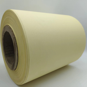 Papier de revêtement Kraft enduit d'huile de silicone simple face de rouleau Jumbo de doublure en verre jaune Papier de dégagement <span class=keywords><strong>PEK</strong></span> pour des applications d'autocollants - Product Image 1