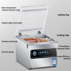Machine d'emballage multifonctionnelle de bureau à couvercle rabattable, scelleuse sous vide électrique en acier inoxydable pour textiles et bois - Product Image 6