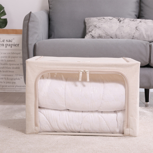 Quilt Storage Box Storage Quilt Storage Box Large Quilt Moving Storage Box Waterproof Transparent Window Storage Box Steel Frame Breathable Clothes Folding Storage Box
