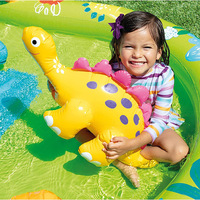 Piscine gonflable d'arrosage de pelouse en PVC d'amusement extérieur d'enfants avec le jouet de fontaine d'eau de toboggan de dinosaure et d'éléphant de champignon de parasol