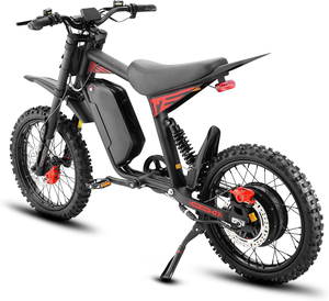 Nouveauté : Vélo électrique tout-terrain Eahora Road 17'' avec pneus larges, suspension intégrale, noir, 48V 25AH, 50 miles d'autonomie, pour adultes - Product Image 1