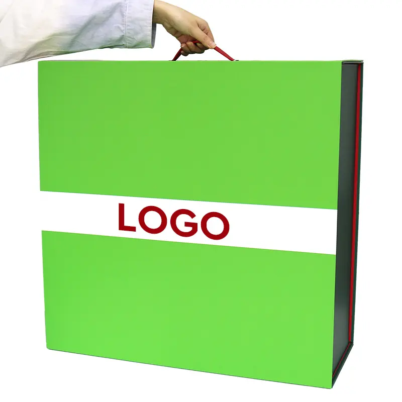 Большой размер Красный Зеленый заказ Складная свадебная одежда доставка жесткая Роскошная Магнитная Подарочная коробка для платья упаковочная коробка с ручкой