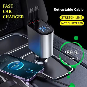 Nuovo Caricabatterie per Auto Portatile 4 <span class=keywords><strong>in</strong></span> 1 Personalizzabile all'Ingrosso, Adattatore di Ricarica Rapida Retrattile Tipo <span class=keywords><strong>C</strong></span> per iPhone e Android - Product Image 4