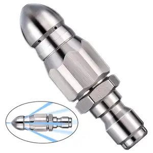 Jet d'eau haute pression pulvérisateur buse propre égout 1/4 "acier inoxydable nettoyeur haute pression bouchon rapide tuyau de vidange buse outil