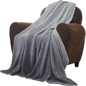 थोक अनानास ऊन कंबल के लिए गर्म वफ़ल बुनाई फेंक कंबल सर्दियों