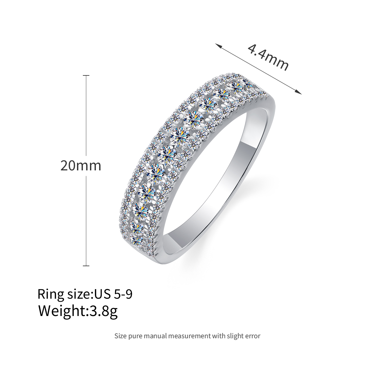 Anello a fascia eternity in moissanite#3