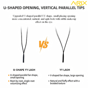 Extensiones de Pestañas A-RIX en Forma de U YY, Suaves, Negras Mate, Estrechas y Paralelas, para Artistas de Pestañas y Salones de Belleza - Product Image 5