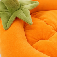 Nid pour animaux de compagnie en peluche Eggplant, lit pour chat ovale pour sommeil profond, coussin matelassé, décor tige de feuille verte non amovible, 5 tailles du S au XXL