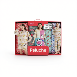 Set Pigiama in Peluche Natalizio 4 Pezzi Regalo per Riunioni Familiari Taglia M Stampa Digitale - Product Image 1