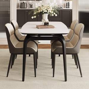 Juego de Mesa y Sillas de Comedor Moderno de 4 Piezas, Diseño Extensible Cuadrado/Redondo para Apartamentos Pequeños y Uso Doméstico - Product Image 1