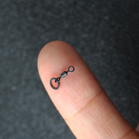 Aksesoris Mikro Hook Ring Swivel Flexi untuk Memancing Ikan Mas, Rolling Swivel dengan Ring untuk D-Rig Chod Rig Tackle