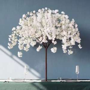 Arbres artificiels de cerisier en fleurs de 1,20 m, personnalisables, en plastique et soie, pour décoration intérieure/extérieure, mariage, Noël, Pâques, haute simulation - Product Image 1