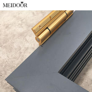 ประตูกระจกอลูมิเนียมด้านนอกสำหรับงานหนักประตูแบบพับสองทบหุ้มฉนวนความร้อนหีบเพลงหลายแผง - Product Image 4