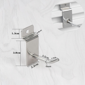 All-Purpose Heavy Duty Metal Chrome Plated SlatWall Mounted Peg <b>Hook</b> for Store <b>Display</b> & Storage Management - Product Image 2