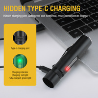 Boruit EDC lampe torche led de petite taille, étanche IPX5 L2 cob led type c charge 10440 batterie rechargeable lampe de poche avec clip