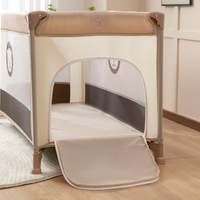 Berceaux pliables portables en coton pour bébé parc pour enfant avec porte latérale lit de voyage lit pour bébé Playard pour la maison et l'utilisation en déplacement