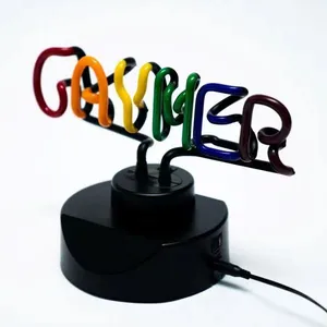 Poder personalizado adaptador transformador operado interior Neon Gaymer letras sinal néon mesa luz lâmpada