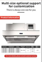 Hotte murale commerciale haut de gamme moderne et facile à nettoyer pour hôtels et restaurants, certifiée CE avec système de nettoyage par eau
