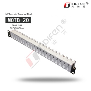 Bloc de jonction céramique INDIFEN <span class=keywords><strong>MCTB</strong></span> 20, connecteur en matériau PA, type rail DIN, applications électriques - Product Image 2