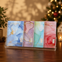 Carnet à spirale A5 en marbre avec feuille d'or, 80 feuilles lignées, couleurs néon, journal esthétique, fournitures de bureau et scolaires, cadeau, vente en gros