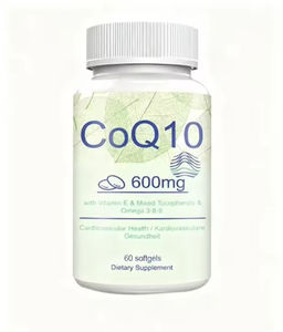 Vente en gros de 60 capsules molles de 600 mg de CoQ10 Ubiquinol, complément antioxydant pour adultes avec vitamine E, oméga-3/oméga-6/oméga-9, biologique - Product Image 1