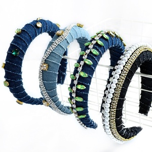 أزياء رباط شعر الإسفنج واسعة حافة الدنيم اليدوية الجرح الشعر التبعي الكورية طبعة كاملة الحفر عقال - Product Image 3