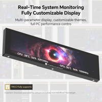 Pantalla LCD a Todo Color Thermalright Trofeo Vision 9.16 Negra, Pantalla Magnética LCD con Resolución de 1920x480 para Caja de PC para Juegos
