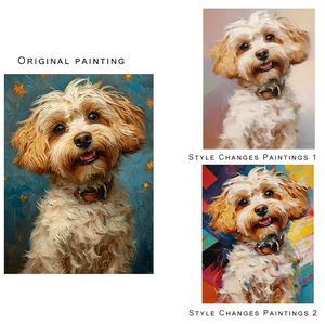 Peinture à l'huile de style animal de compagnie, changement de style, art mural de haute qualité, peinture à l'huile 100% purement faite à la main pour la décoration de la maison - Product Image 1