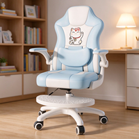 Chaise d'étude pour enfants pivotante et réglable en hauteur, avec dossier en maille pour correction de posture, vérin à gaz 3 positions, idéale pour les devoirs à la maison