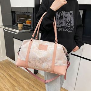 Chinese Style Flower Pattern Tote Travel Bags Multi Functional Luggage Storage Bag for Outdoor Travel Sports Business - Product Image 4