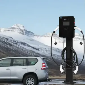 Ev Oplader Niveau 2 Elektrische Auto Oplaadstation Met Ocpp Wi-Fi App Rfid Kaart Oplader Voor Elektrische Voertuigen Met Dubbele Stopcontacten