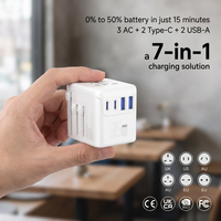 Adaptador de Viaje Universal Compacto Mini GaN de 35W con 2 USB-C y 2 USB-A de Carga Rápida para Teléfono y Portátil