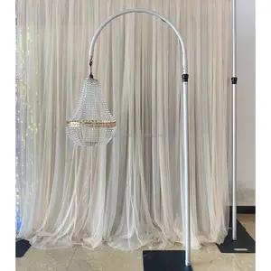 Nuevo tamaño personalizado boda Metal negro blanco arco soporte colgante candelabros boda soporte Decoración