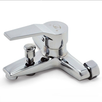 Robinet de douche et de baignoire industriel en laiton pour hôtel, mitigeur chaud/froid à poignée unique, finition chromée polie, avec cartouche céramique