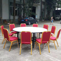 Table pliante en bois avec joint PVC, design moderne et minimaliste, pieds en métal, idéale pour banquets et stands de restauration de rue – Fabrication Foshan